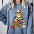 Cute Reading Chicken With Glasses Books Bookworm Reader Book Comfort Colors Sweatshirt Denim Cute Reading Chicken With Glasses Books Bookworm Reader Book Comfort Colors Sweatshirt Denim