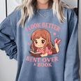 Cute Reading Outfit Book Lover Tee For Women Who Read Comfort Colors Sweatshirt Denim