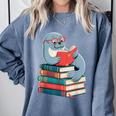 Cute Reading Seal On Books Book Lover Comfort Colors Sweatshirt Denim Cute Reading Seal On Books Book Lover Comfort Colors Sweatshirt Denim