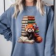 Cute Red Panda Reading Book Animal Bookworm Comfort Colors Sweatshirt Denim Cute Red Panda Reading Book Animal Bookworm Comfort Colors Sweatshirt Denim