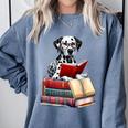 Dalmatian Reading Books Matching Bookworm Readers Librarian Comfort Colors Sweatshirt Denim