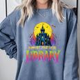 Death Gothic Support Your Local Library Lovers Book Comfort Colors Sweatshirt Denim