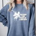 Defend Public Library Support Local Library Book Lover Comfort Colors Sweatshirt Denim
