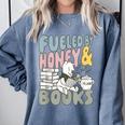 Disney Winnie The Pooh Fueled By Honey & Books Sketch Comfort Colors Sweatshirt Denim