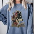 Dog Book Flower Comfort Colors Sweatshirt Denim Dog Book Flower Comfort Colors Sweatshirt Denim