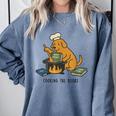 Dog Cooking The Books Comfort Colors Sweatshirt Denim