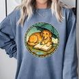 Dog Reading Book Rain Cozy Umbrella Cute Art Men Comfort Colors Sweatshirt Denim Dog Reading Book Rain Cozy Umbrella Cute Art Men Comfort Colors Sweatshirt Denim