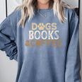 Dogs Books & Coffee Comfort Colors Sweatshirt Denim