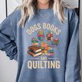 Dogs Books And Quilting Comfort Colors Sweatshirt Denim