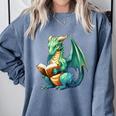 Dragon With Book Comfort Colors Sweatshirt Denim