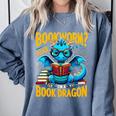 Dragon Bookworm Please I'm A Book Dragon Comfort Colors Sweatshirt Denim