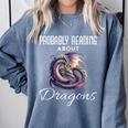 Dragon Fantasy Book Lover And Apparel Probably Reading About Dragons Comfort Colors Sweatshirt Denim Dragon Fantasy Book Lover And Apparel Probably Reading About Dragons Comfort Colors Sweatshirt Denim