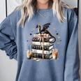 Dragon Hoard Of Books Reading Lover Cute Art Comfort Colors Sweatshirt Denim