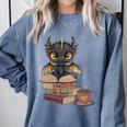 Dragon Read Books Be Kind Stay Weird Book Lover Comfort Colors Sweatshirt Denim