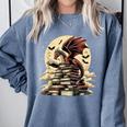 Dragon Reading a Book Dragons And Books Lover Bookworm Comfort Colors Sweatshirt Denim Dragon Reading a Book Dragons And Books Lover Bookworm Comfort Colors Sweatshirt Denim