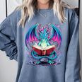 Dragon Reading Book Lover Comfort Colors Sweatshirt Denim Dragon Reading Book Lover Comfort Colors Sweatshirt Denim