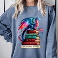 Dragons And Books Dragonworm Book Lover Reading Comfort Colors Sweatshirt Denim Dragons And Books Dragonworm Book Lover Reading Comfort Colors Sweatshirt Denim