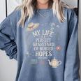 Dramatic Book Lover Quote Comfort Colors Sweatshirt Denim