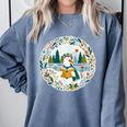 Duck Wilderness Book Reading Illustration Floral Comfort Colors Sweatshirt Denim Duck Wilderness Book Reading Illustration Floral Comfort Colors Sweatshirt Denim