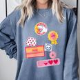 Dungeon Crawler Carl Colorful Sticker Collage LitRPG Book Comfort Colors Sweatshirt Denim Dungeon Crawler Carl Colorful Sticker Collage LitRPG Book Comfort Colors Sweatshirt Denim