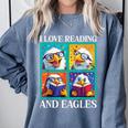 Eagle Love Reading And Eagles Child Book Lover Comfort Colors Sweatshirt Denim