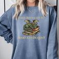 Easily Distracted By Books And Dragons Graphic Premium Comfort Colors Sweatshirt Denim