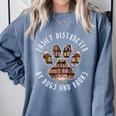 Easily Distracted By Dogs And Books Comfort Colors Sweatshirt Denim