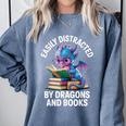 Easily Distracted By Dragons And Books Comfort Colors Sweatshirt Denim Easily Distracted By Dragons And Books Comfort Colors Sweatshirt Denim