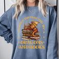 Easily Distracted By Dragons And Books Fantasy Book Lover Comfort Colors Sweatshirt Denim