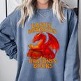 Easily Distracted By Dragons And Books Reading Comfort Colors Sweatshirt Denim