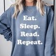 Eat Sleep Read Repeat Book Enthusiast Comfort Colors Sweatshirt Denim Eat Sleep Read Repeat Book Enthusiast Comfort Colors Sweatshirt Denim