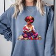 Educated Melanin Queen Afro Women Reading Book History Comfort Colors Sweatshirt Denim Educated Melanin Queen Afro Women Reading Book History Comfort Colors Sweatshirt Denim