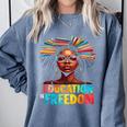 Education Is Freedom Afro Books Comfort Colors Sweatshirt Denim Education Is Freedom Afro Books Comfort Colors Sweatshirt Denim
