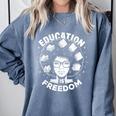 Education Is Freedom History Books African Pride Women Comfort Colors Sweatshirt Denim Education Is Freedom History Books African Pride Women Comfort Colors Sweatshirt Denim