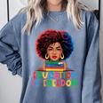 Education Is Freedom History Girl Women Book Lover Comfort Colors Sweatshirt Denim