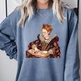 Elizabeth I Reading A Book Comfort Colors Sweatshirt Denim
