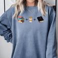 Everything a Girl Needs Books Coffee Jesus Comfort Colors Sweatshirt Denim