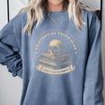Existential Crisis Club Lifetime Member Skull And Books Comfort Colors Sweatshirt Denim