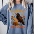 F CAW F Crow I'm Reading Book Lover Fall Comfort Colors Sweatshirt Denim
