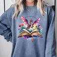 In My Fantasy Era Magic Dragon Book Comfort Colors Sweatshirt Denim
