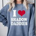 Fantasy Romantasy Book Lover I Love Heart Shadow Daddies Comfort Colors Sweatshirt Denim