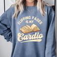 Flipping Pages Is My Cardio Book Lover Reading Bookworm Comfort Colors Sweatshirt Denim