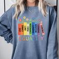 Floral Book Equality Human Rights Social Justice Peace Love Comfort Colors Sweatshirt Denim