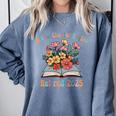 Floral Book Officially Retired 2025 A New Chapter Begins Comfort Colors Sweatshirt Denim