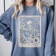 Floral The Reader Tarot Card Skeleton Reading Book Comfort Colors Sweatshirt Denim Floral The Reader Tarot Card Skeleton Reading Book Comfort Colors Sweatshirt Denim