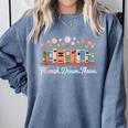 Flourish Dream Thrive Floral Books For Book Lovers Comfort Colors Sweatshirt Denim Flourish Dream Thrive Floral Books For Book Lovers Comfort Colors Sweatshirt Denim