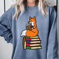 Fox Books Read Reading Librarian America Men Women Kids Comfort Colors Sweatshirt Denim Fox Books Read Reading Librarian America Men Women Kids Comfort Colors Sweatshirt Denim