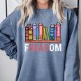 Freadom Anti Ban Books Freedom To Read Book Lover Reading Comfort Colors Sweatshirt Denim Freadom Anti Ban Books Freedom To Read Book Lover Reading Comfort Colors Sweatshirt Denim