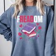 Freadom Anti Ban Books Freedom To Read Book Reading Comfort Colors Sweatshirt Denim Freadom Anti Ban Books Freedom To Read Book Reading Comfort Colors Sweatshirt Denim