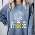 Freadom Freedom Read Banned Books Librarians Comfort Colors Sweatshirt Denim